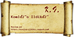 Komlós Ildikó névjegykártya