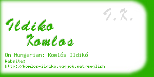 ildiko komlos business card