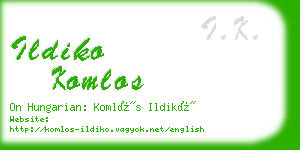 ildiko komlos business card